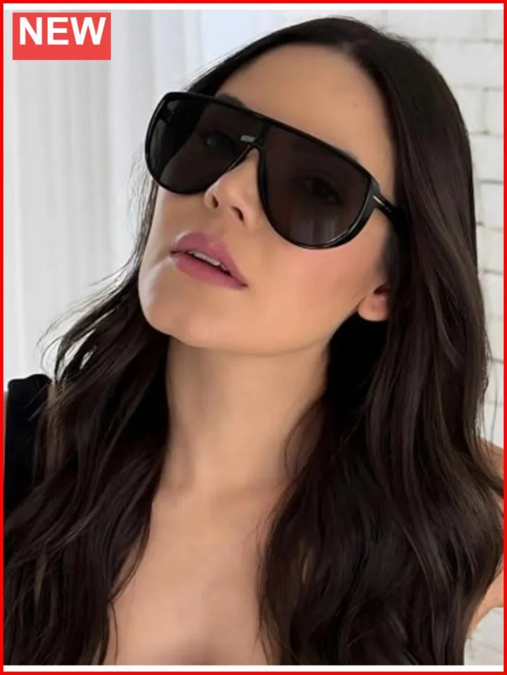 Oversized Retro Aviator Sunglasses with UV400 Protection